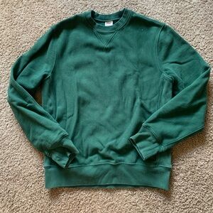 J. Crew Green Heritage 14 oz. Fleece Crewneck Size Small